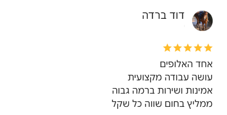 ביקורת של דוד ברדה - 5 כוכבים
